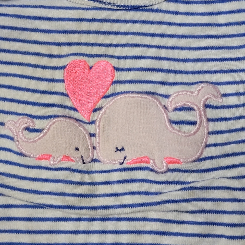 Cute Whale Love Striped Onsie - 12 months - Just One You by Carter's